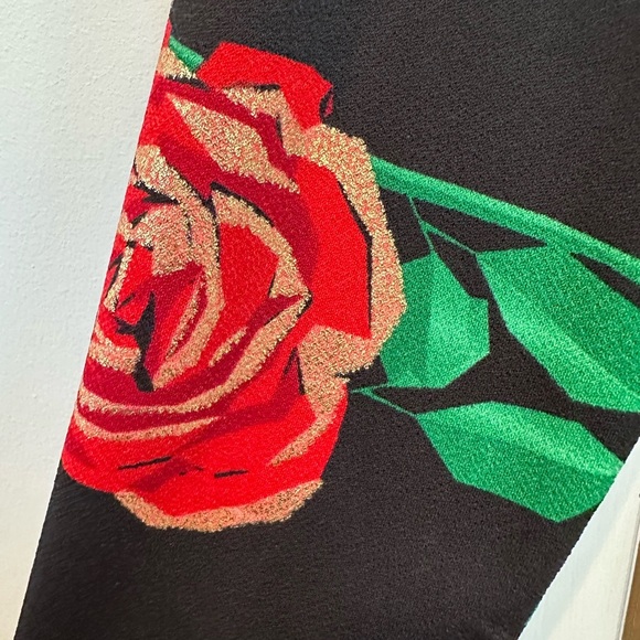 LuLaRoe Debbie Elegant Collection Metallic Rose Floral Midi Dress Size XL NWT - Picture 6 of 11